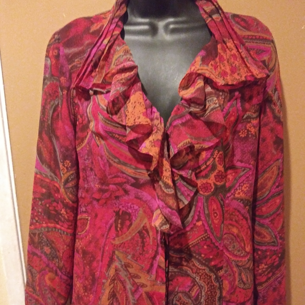 LS1 Coldwater Creek Multi Color Shirt Size Small